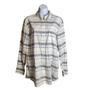 Equipment Women's Margaux Striped Cotton Button Up Shirt Size L Career Classic